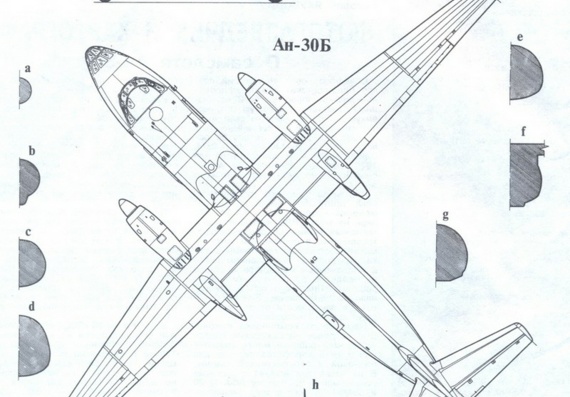 Antonov An-30 B drawings (figures) of the aircraft